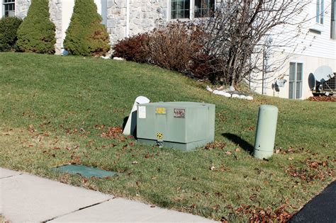 electric green box outside|green utility box in yard.